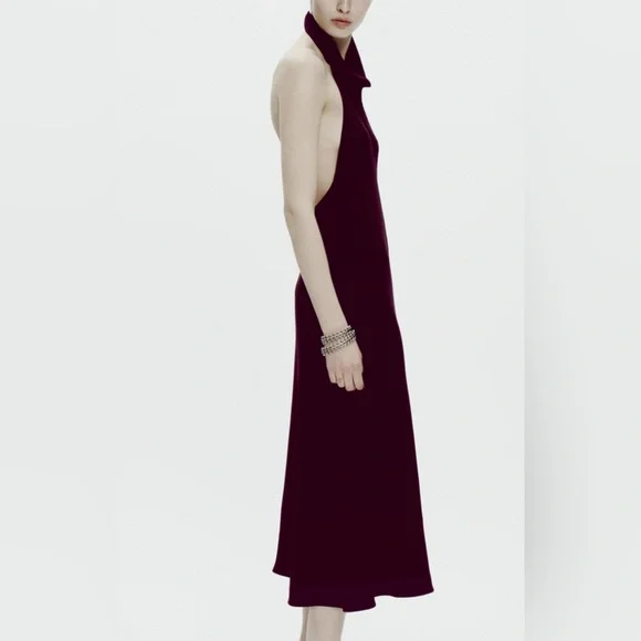 Nwt- FLOWING MIDI ZW COLLECTION HALTER DRESS -M Women